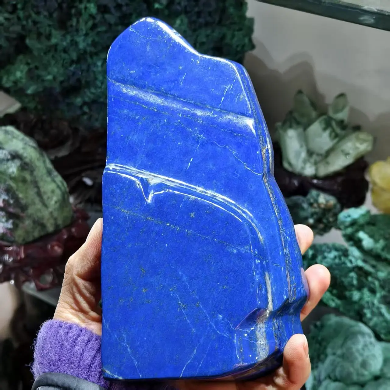 Natural Blue Lapis Lazuli, Polished, Accompanying, Quartz Crystal Lapis Lazuli Rough Stone Polished Stone, Mineral Healing