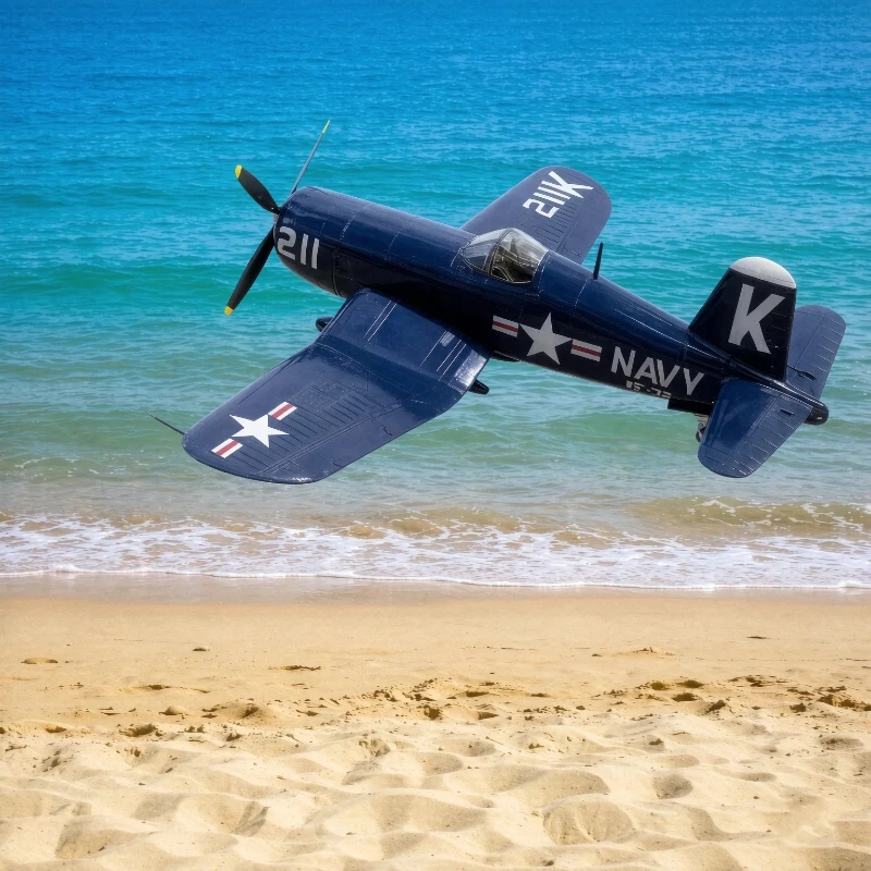 Hot 1/48 FMS 800mm F4U Pirate V2 Electric Remote Control Simulation Aircraft Model Fixed Wing Outdoor 6 Channels With Led RC Toy