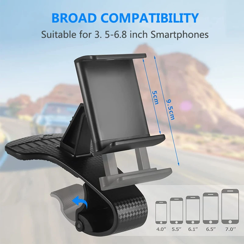 Painel do carro Clip Mount, Celular Móvel Stand, Suporte para Smartphone, Suporte GPS, iPhone 12, 11, Xiaomi, Redmi, Huawei