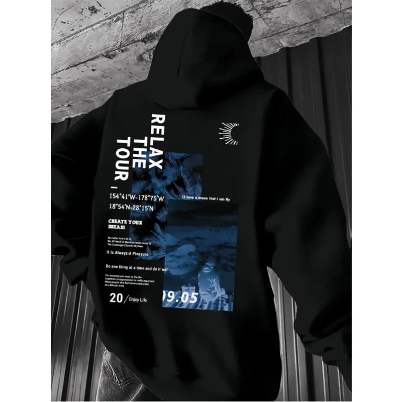 2025 جديد الخريف والشتاء الرجال هوديي غير رسمي الشباب وسيم شارع العليا في الهواء الطلق فضفاض كبير الحجم القطن البلوز #1