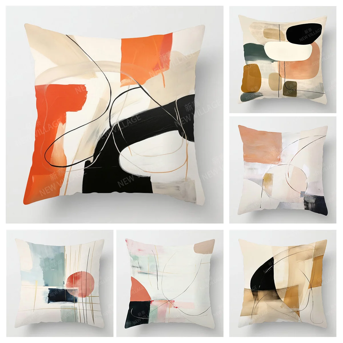 

Modern home living room decorative cushion pillow set 40x40cm 45x45cm abstract art sofa decorative cushion set