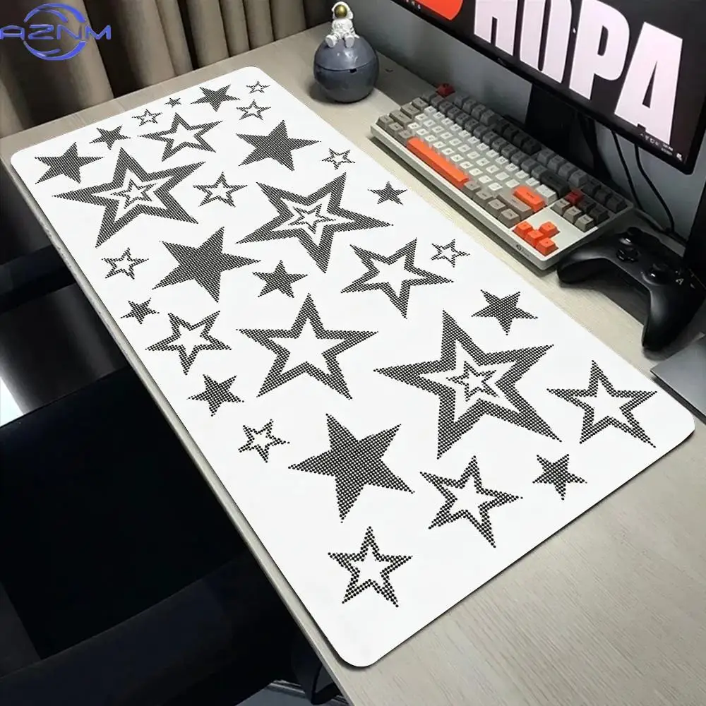 Pixel Stars Mouse Pad XXL Computer Accessories Office Game Table Mats Rubber Anti-slip Gaming Keyboard Mousepads Desk Pads