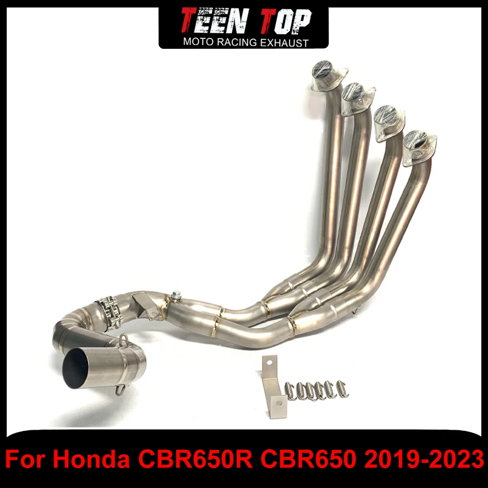 

Выхлопная труба для Honda CBR650R CBR650F CB650F, передняя соединительная труба, соединительная трубка 51 мм, титановый сплав, мотоцикл Escape CB650R 19-23