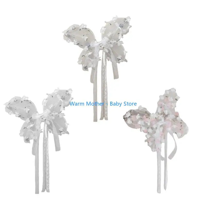 

Child Girls Butterfly Wing Photo Props with Transparent Harness 57QE