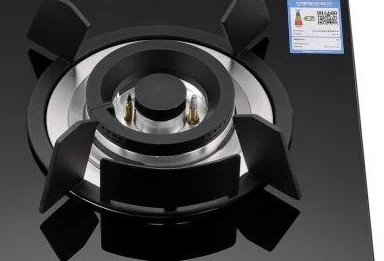 強化ガラスパネル付き家庭用シングルバーナー内蔵型ガスコンロ