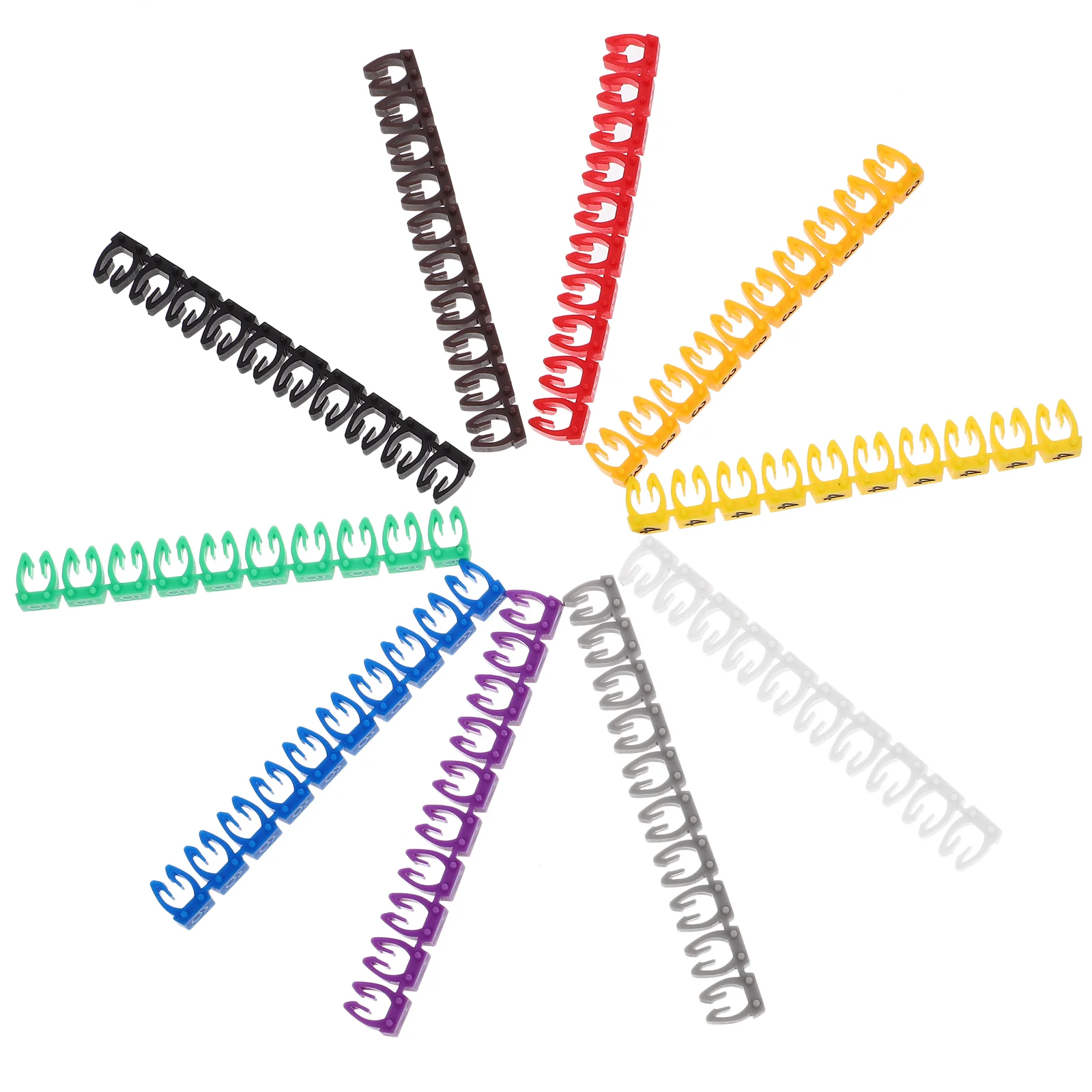 150 Pcs Wire Number Label Cable Identification Tags Cord Labels for Electronics Multicolor Markers 0- Tacks