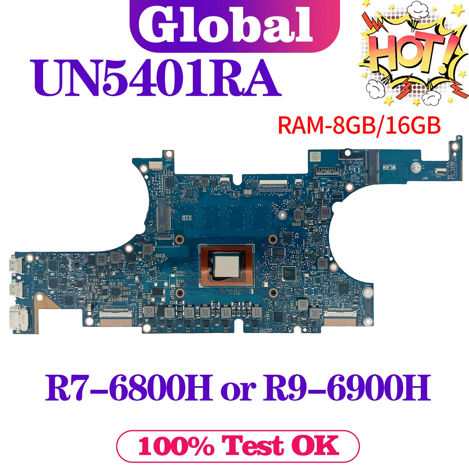 

KEFU UN5401 Mainboard For ASUS UN5401RA UM5401RA BM5401RA RM5401RA Laptop Motherboard R7-6800H R9-6900H RAM-8GB/16GB