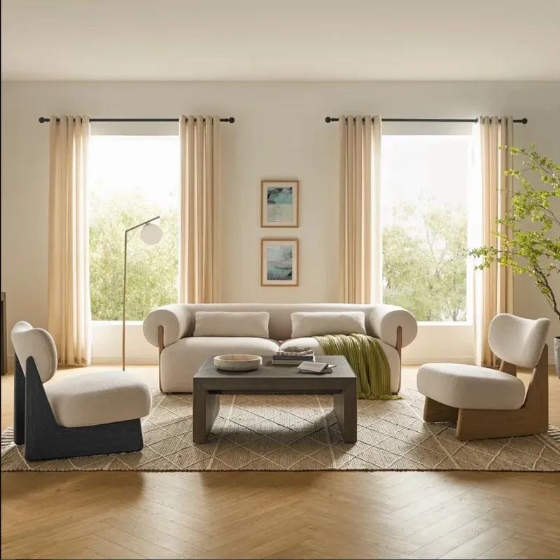 كسول، وابي سابي، نورديك، خشب متين، كرسي أريكة، غرفة النوم، الترفيه #5