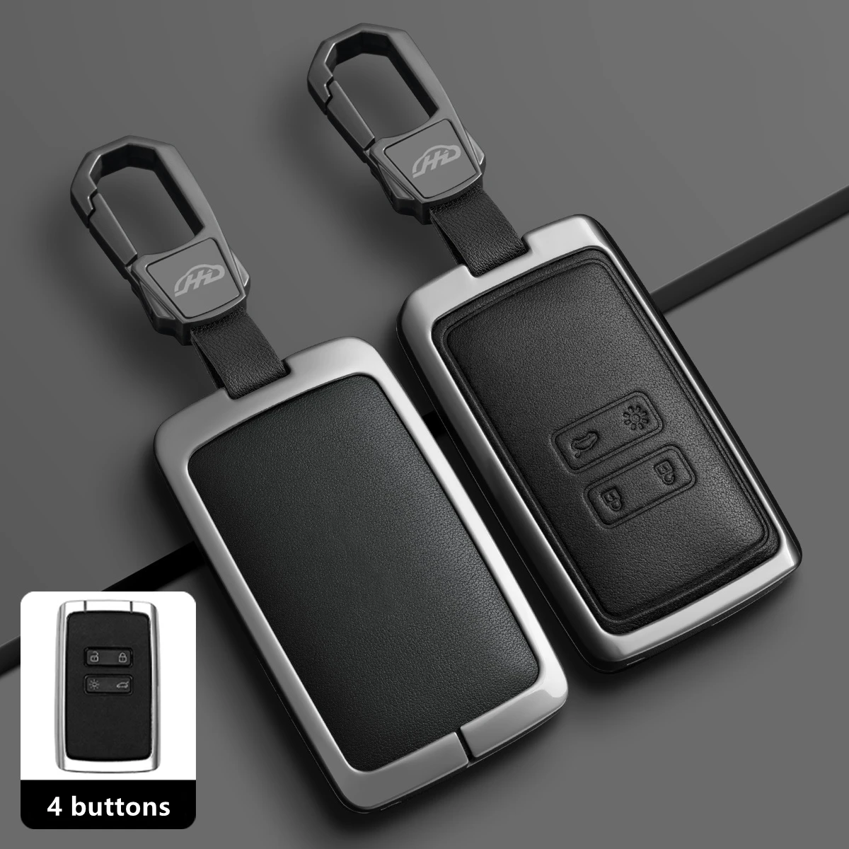 

Metal Leather Car Remote Key Case Cover Shell For Renault Koleos Captur Megane Clio Scenic Talisman Arkana Dacia Sandero
