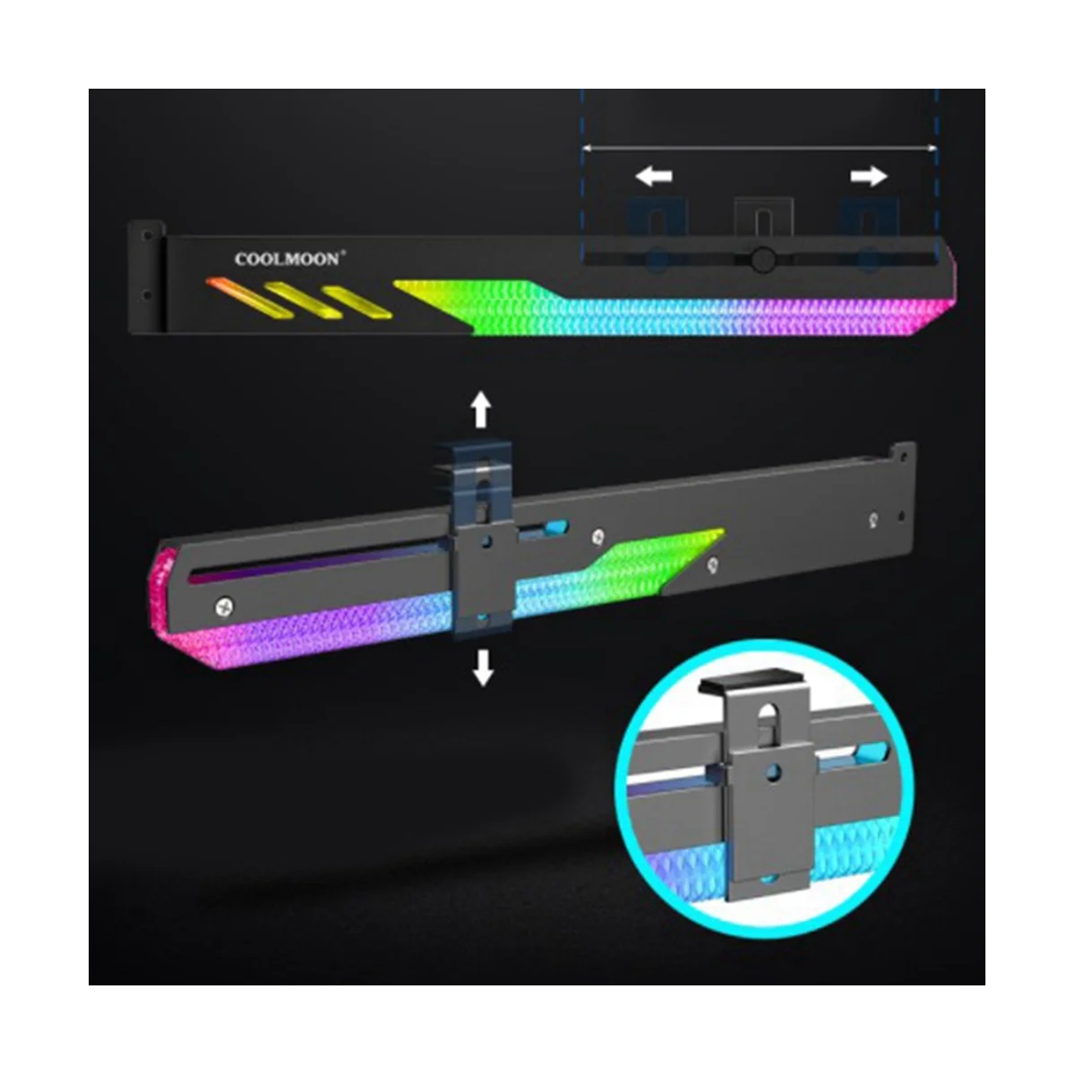 COOLMOON GT8 staffa di supporto GPU verticale staffa colorata 5V A-RGB supporto per scheda Video grafica per Computer supporto GPU, bianco