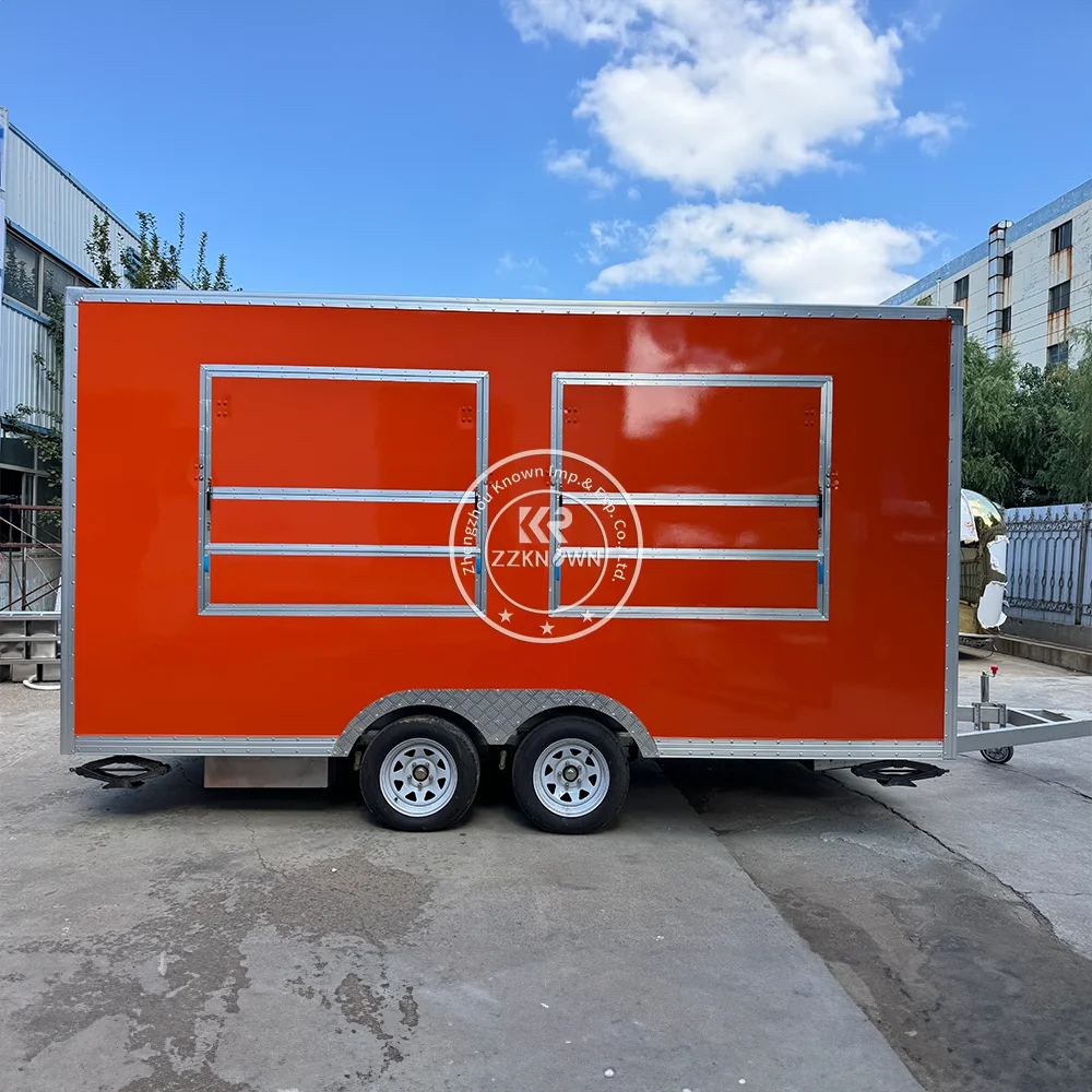 Commercial Custom Size Street Mobile Kitchen Pizza Concession Truck Restaurant Fast Food Cart Kiosk BBQ Food Trailer