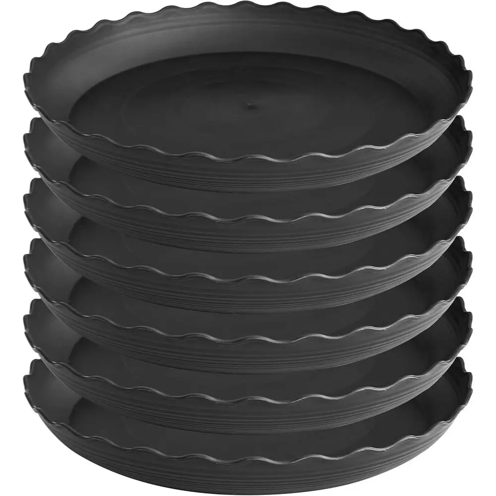 6-inch Plant Saucer, 6-inch Plant Trays, Heavy Duty Plant Saucers, Black Plastic Planter (6)