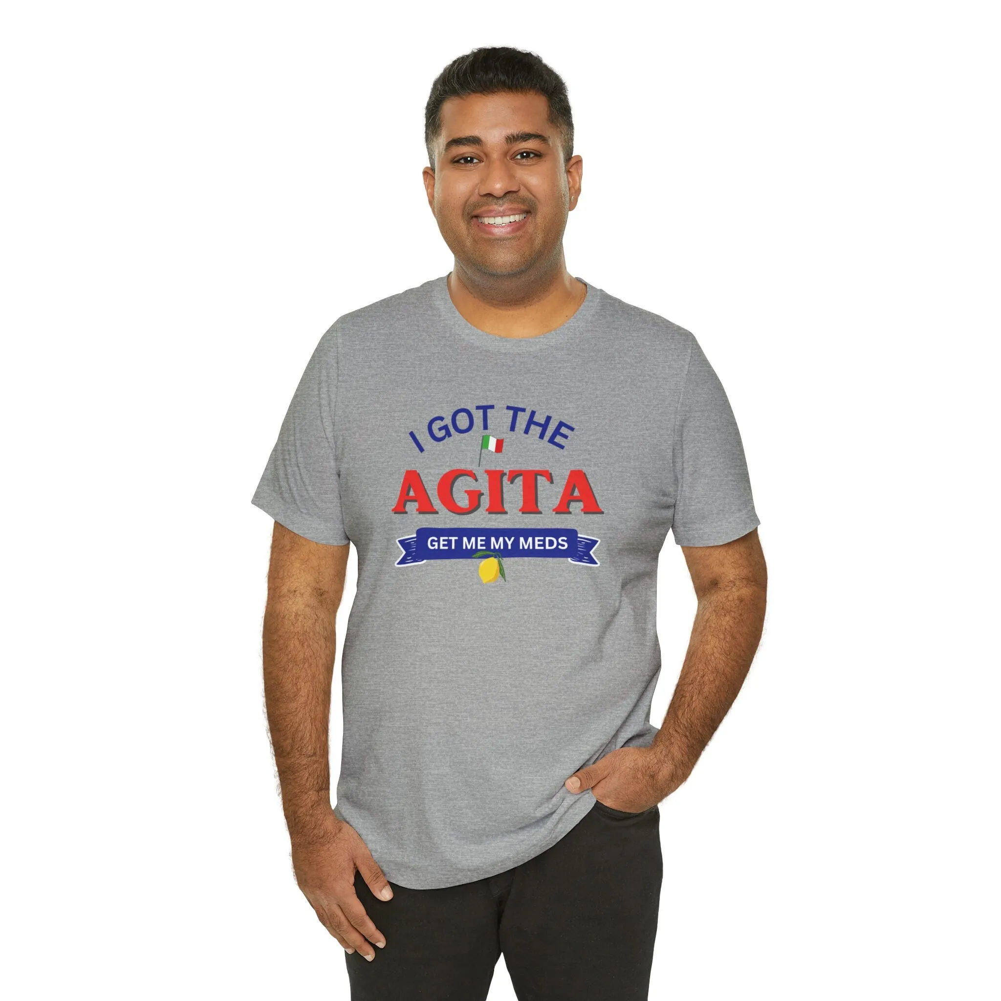 

Italian Phrase T Shirt Funny Agita Jersey
