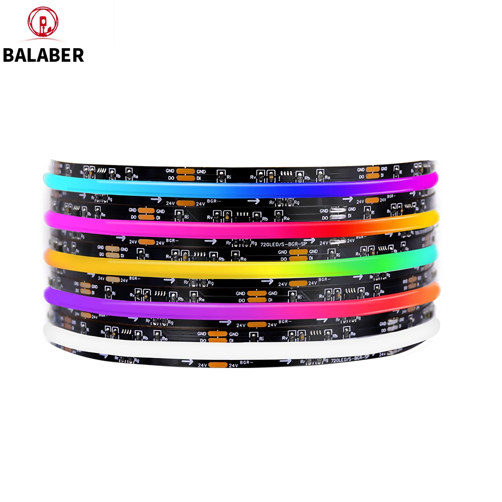 

FCOB LED Light Strip Pixel Addressable 576 720 LEDs RGB Dream Full Color 12mm DC12V 24V WS2812B High Density Flexible COB Lights