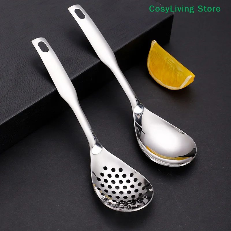 Durable Spoon With Holes Stainless Steel Cuisine Caviar Builder Roe Sauce Strainer Spoon Kitchen Cooking Gadgets