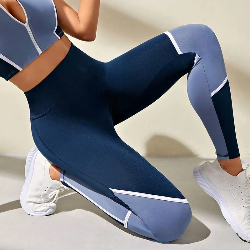 Colorblocked High Waist Yoga Pants Leggings for Women Tummy Control Workout Leggings for Women image 6