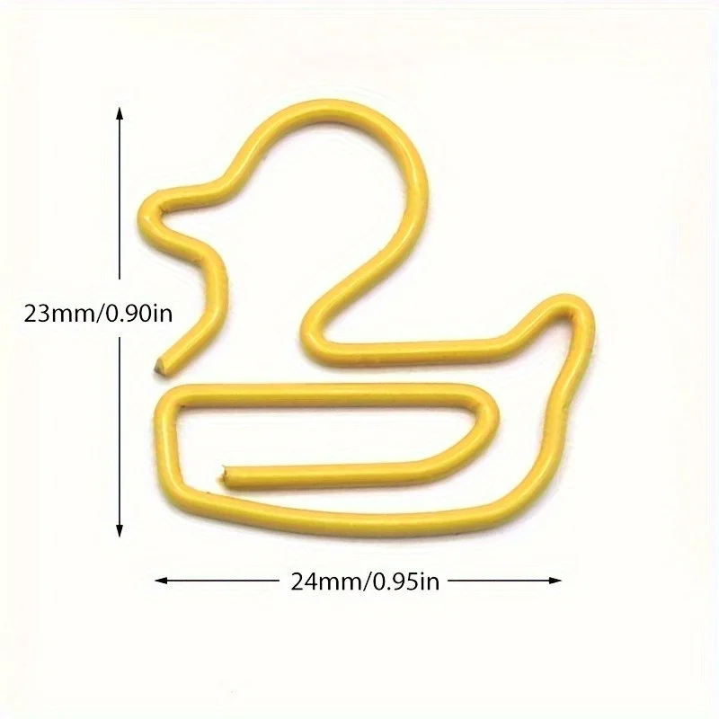 Duck Shape Paper Clip, Yellow Metal Crank Pin, Office Data Classification Clip, Student Test Paper Clip