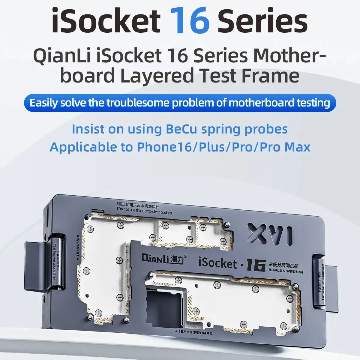 Qianli iScoket For iPhone X~16 Pro Max Motherboard Middle Frame Tester Logic Board Upper/Lower Separation Repair Test Fixture