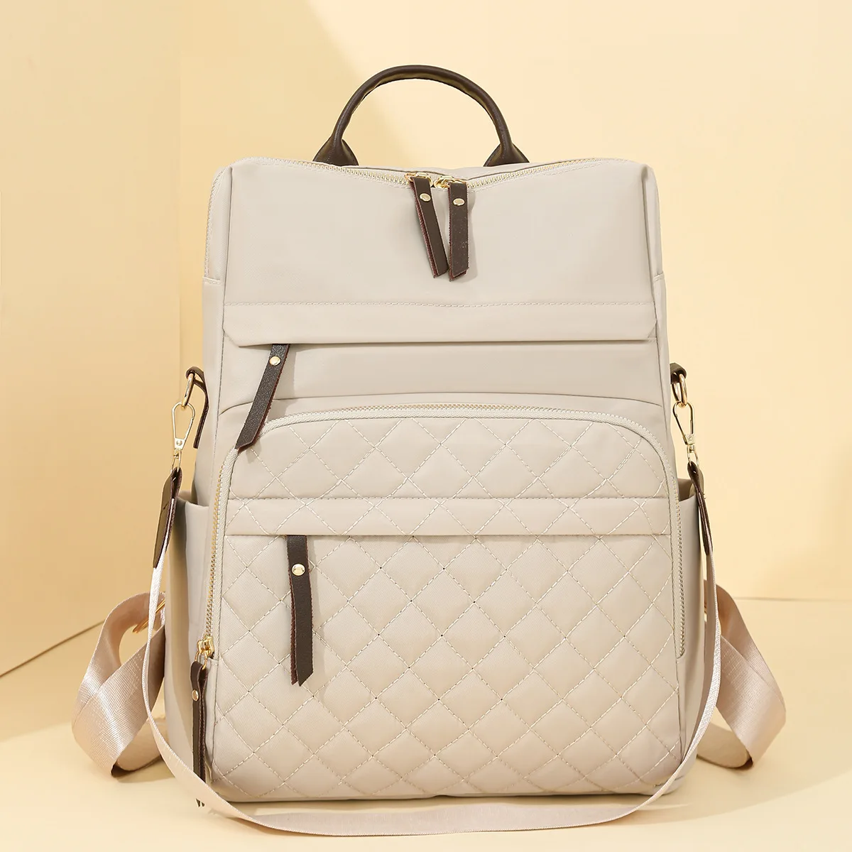 

Стеганый кожаный рюкзак с вышивкой для женщин, новинка 2025, стильный женский рюкзак, корейская версия, универсальная сумка на плечо, подарки