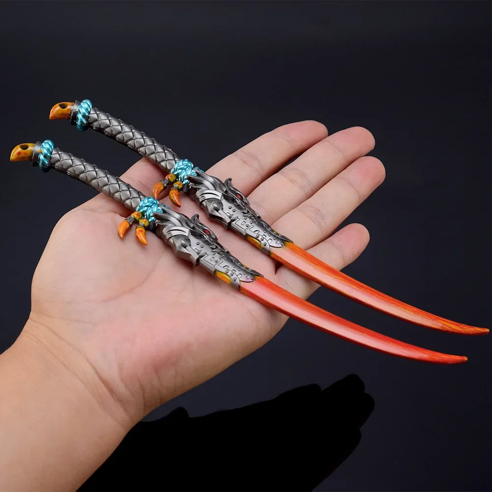 21cm Legend Game Peripheral Meteor Katana Metal Sword Weapon Hunting Blade Metal Material Uncut Blade Weapon Model Gifts Boys To