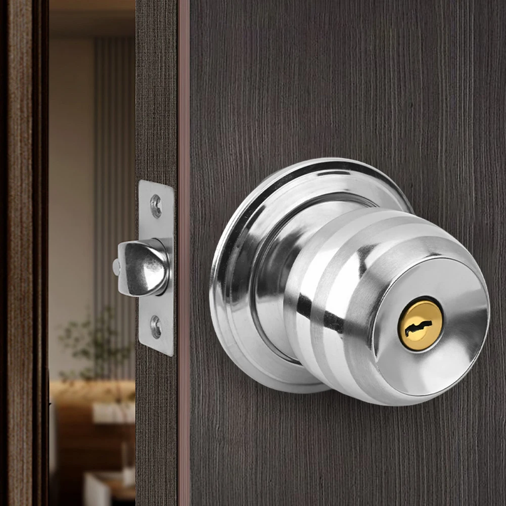 Keyed Entry Door Knob with Lock Door Handle Lock Interior and Exterior Door Lock for Indoor Doors Bedroom Bathroom