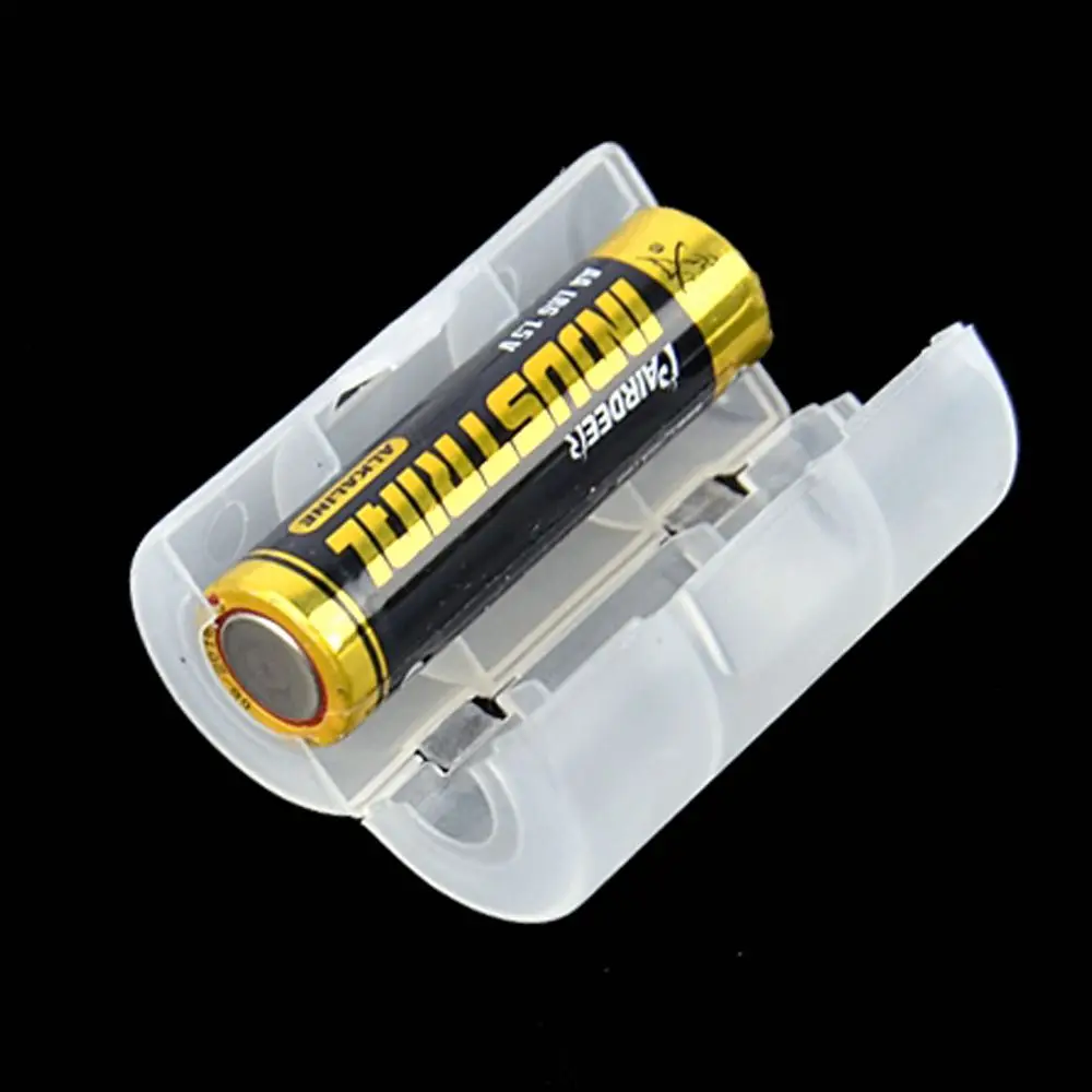 Transparent AA To C Size Batteries Holder Battery Switcher Battery Conversion Box Battery Converter Battery Adapter Case