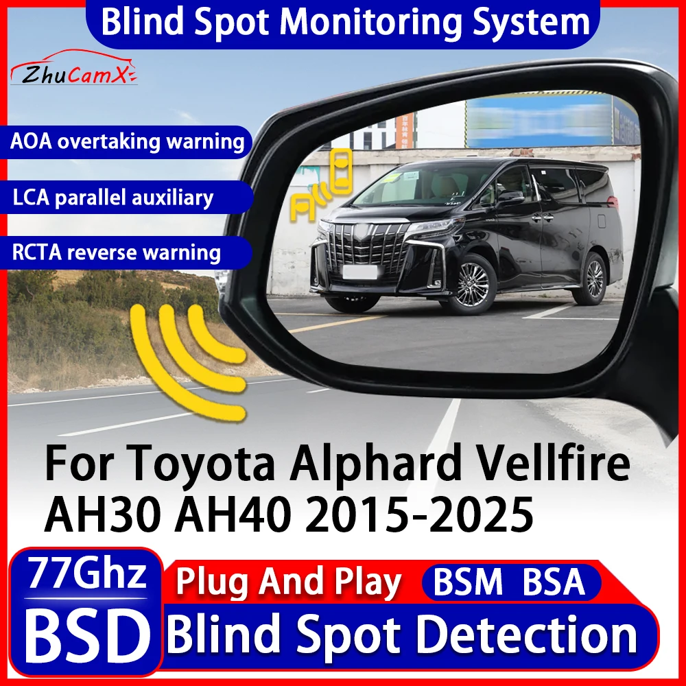

BSM RCTA Blind Spot Detection Monitoring Warning System Change Lane Assistance For Toyota Alphard Vellfire AH30 AH40 2015-2025