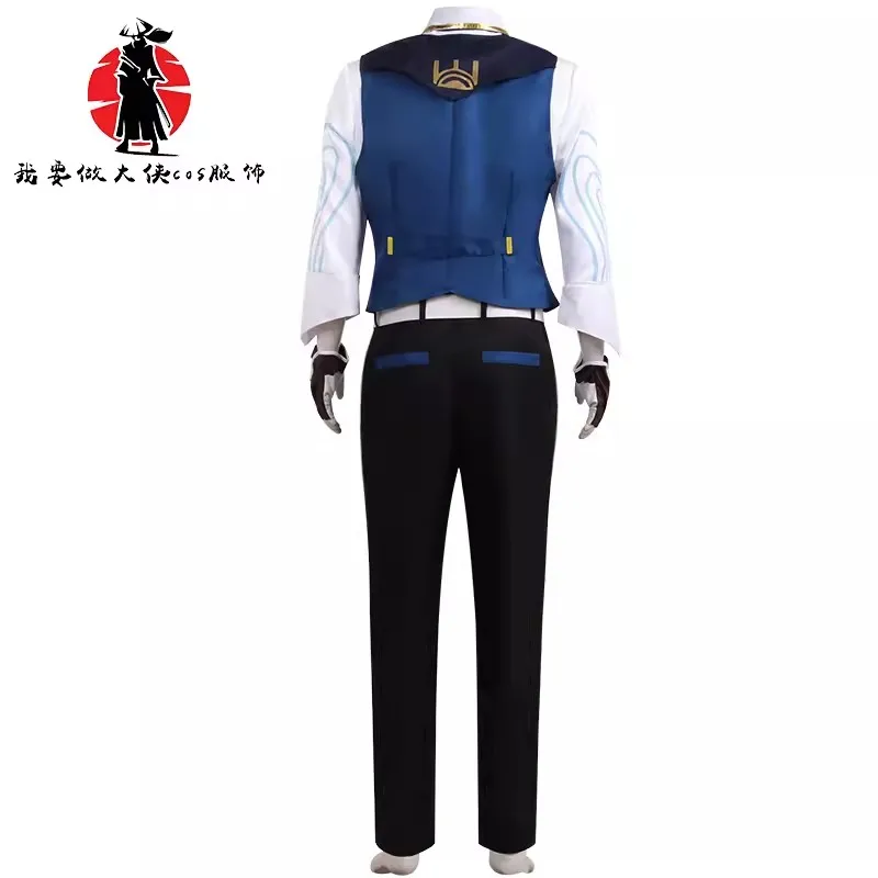 VALORANT disfraz de Juego de Cámara para hombre, chaleco, pantalones, corbata, guantes, traje, fiesta de Halloween, Carniavl, Roleplay, trajes, zapatos