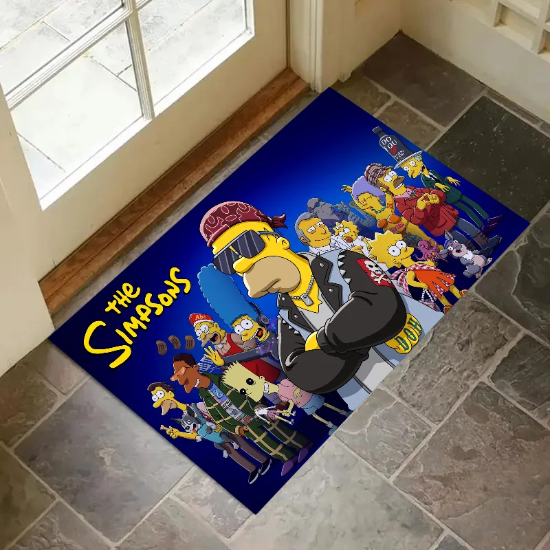 

1 шт., семейный напольный коврик в стиле аниме S-Simpson, нескользящий напольный коврик для дома, спальни и кухни, впитывающие противообрастающие дверные коврики