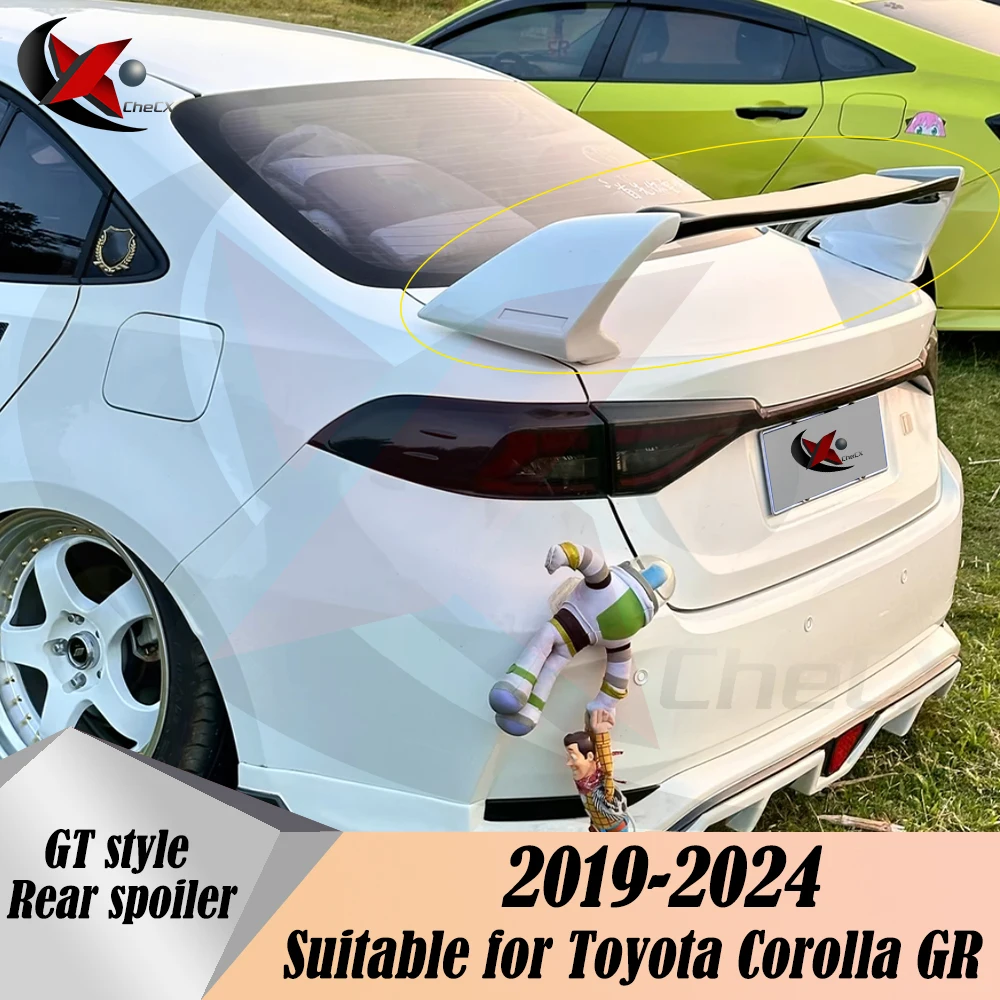 、For Toyota Corolla GR 2019-2024 ABS Material Glossy Black Rear Spoiler Car Trunk Lid Decorative Cover Tail Wing Accessories