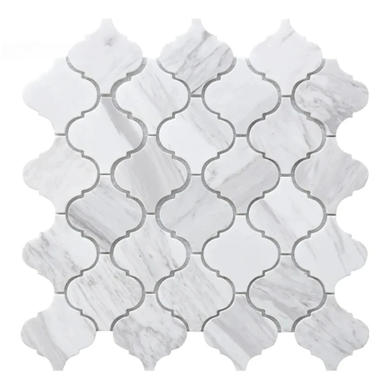 

Lantern Volakas Marble Mosaic Wall Tile for Living Room Kitchen Bathroom - Stone Design Mosaic Tiles for Home Decor