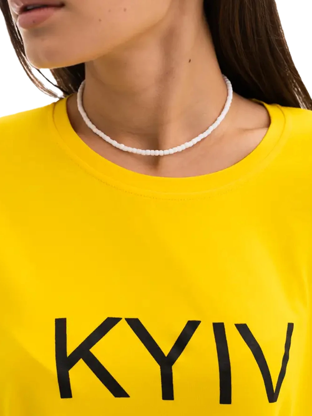 Patriotism Cotton Tee Women With KYIV Print Women's T-Shirt Cozy Summer Boutique Drop Sleeve Shirt