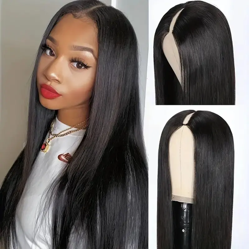 Rosabeauty Human Hair Nature Color 13x6 Straight Lace Front Wigs 250 Density Frontal Glueless For Women 30 40 Inch