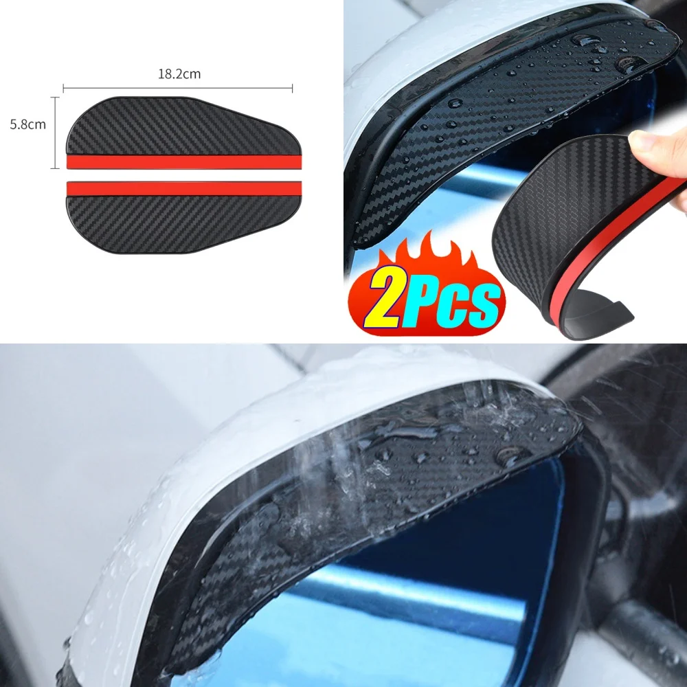 

2Pcs Carbon Fiber Car Rearview Mirror Rain Shield Protector Eyebrow for Toyota Camry avensis RAV4 CHR Crown Reiz Corolla Vios Ya