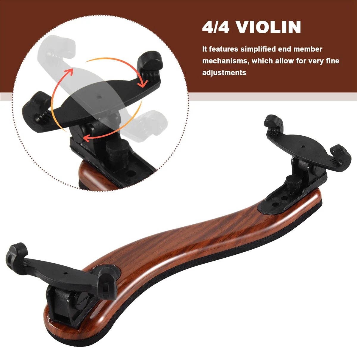 Soporte para reposabrazos de violín profesional 3/4 4/4 ajustable madera de arce reposabrazos para violín accesorios de piezas de violín