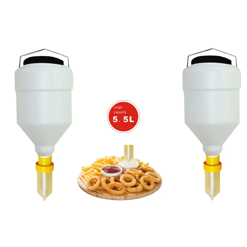 J1UL1N 5.5L Sauce Squeeze Bottle Hanging Sauce Dispenser Squeeze Bottle Hanging Sauce Dispenser Large Diameter Sauce Bottle