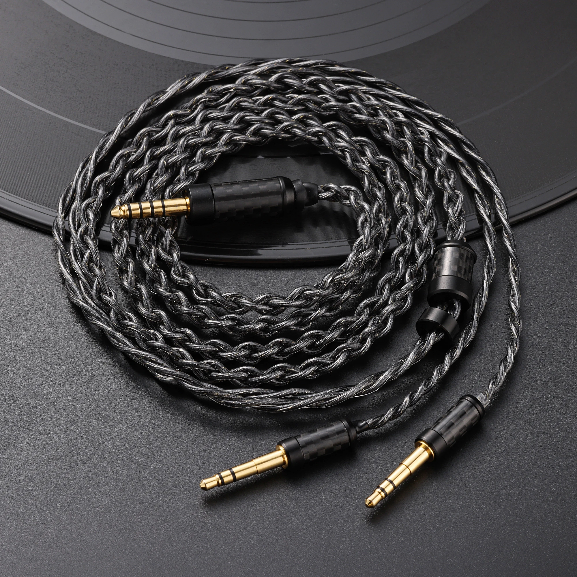 

Single crystal copper black graphene 98 core+2 core copper gold plated mmcx 0.78 qdc ie80s ie900 ie400 headphone cable 4.4mm 3.5