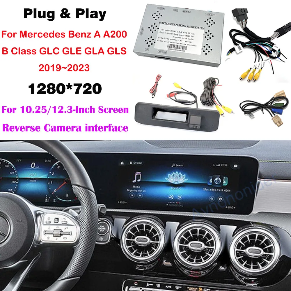 Rückfahrkamera-Kit speziell für Mercedes Benz A-Klasse A200 B-Klasse GLC GLE GLA GLS 2019~2023 NTG 6.0 10,25/12,3 Zoll OEM-Upgrade