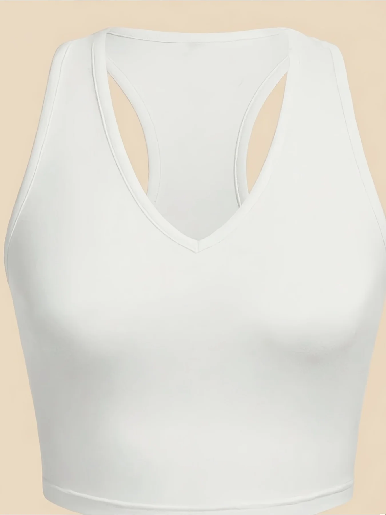 2026 Frühling und Sommer Lässiges Elegantes Einfarbiges V-Ausschnitt Komfortables Kurzes Tanktop Dreiteiliges Set – Detail 4