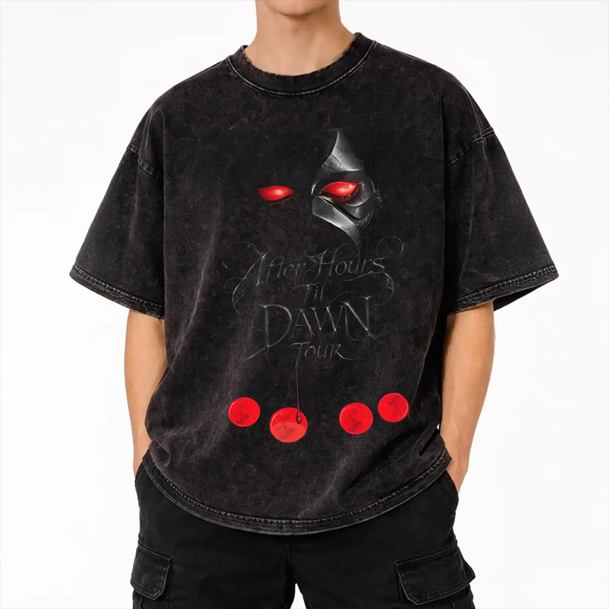 The Weeknds After Hours til Dawn Stadium Tour 2026  Washed T Shirt Streetwear Hip Hop Vintage T-Shirt  Tee Shirt for Men Women