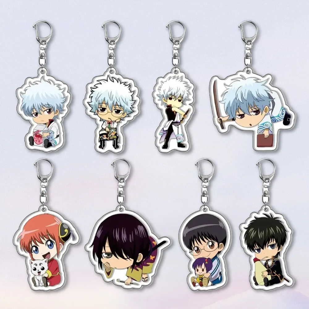 

Diy Gintama Sakata Gintoki Kagura Q Version Acrylic Keychain Anime Peripherals Cute Cartoons Creative Backpack Pendant Gifts