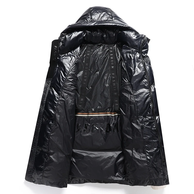 Good Quality 90% White Duck Down Coat Men 2025 Winter Warm Long Puffer Jacket Hood Wind-proof Parkas Coat Zipper Down Jacket