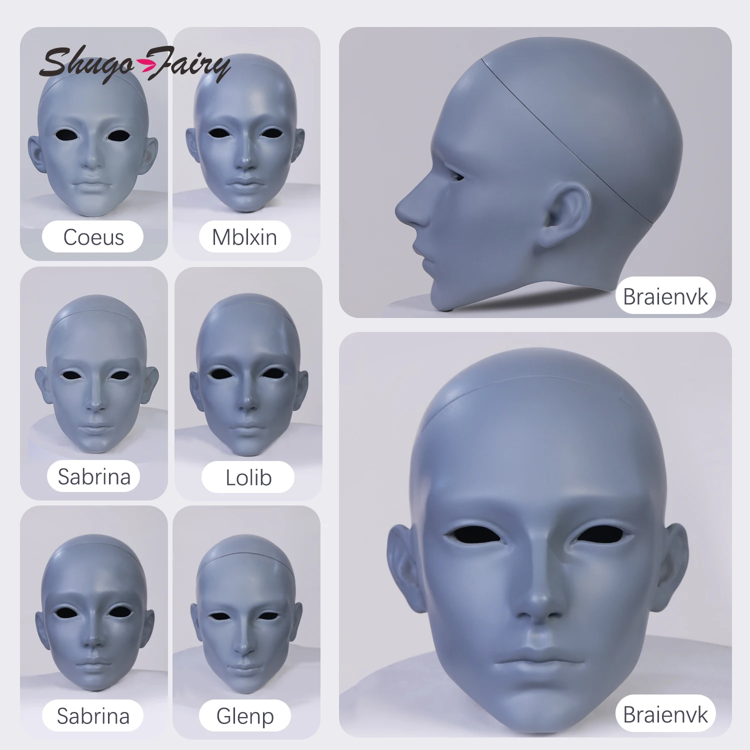 ShugaFairy BJD Head 1/3 Resin SD Kit Optional Face-Up Model Toy Gift for MC Ball Jointed Doll Accessories SJ FL