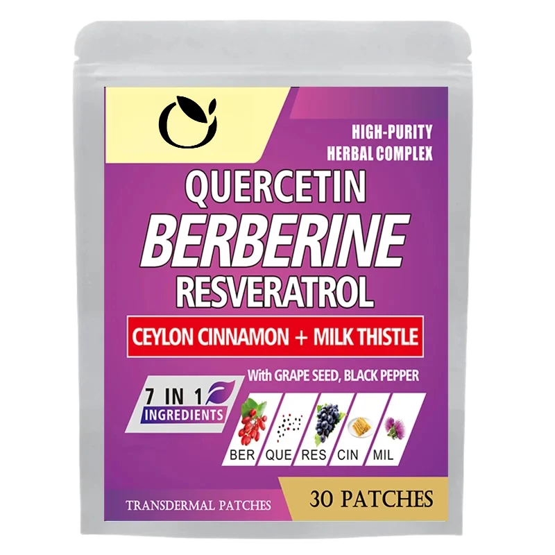 

30 пластырей Кварцетиновые трансмимерные пластыри с поддержкой иммунитета берберина-ресовератрола