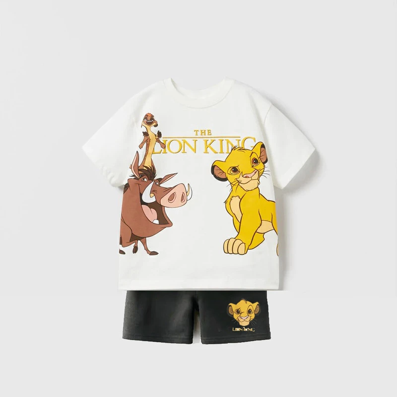 cartoon Tees Boy Baby The Lion King Tshirt  Casual Loose Sports Tees + Short Set Kids Summer Costume Short-sleeved Tops Suit image 6