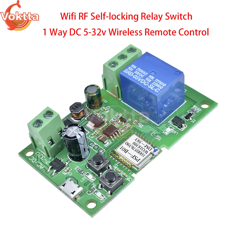 

Wi-Fi RF самоблокирующееся реле модуль открытия гаражных ворот 1-сторонний DC 5-32 В беспроводной пульт дистанционного управления домашний умный переключатель релейный модуль