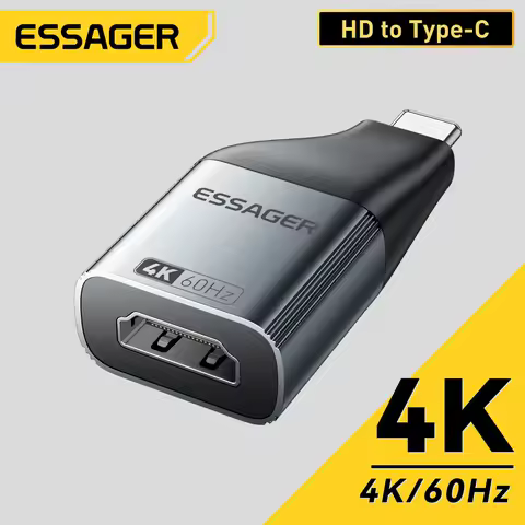 Essager USB Type-C to HDMI-Compatible DP VGA Mini DP Adapter4K@120Hz 8K@60Hz HD Video Transmission Converter for MacBook TV Box