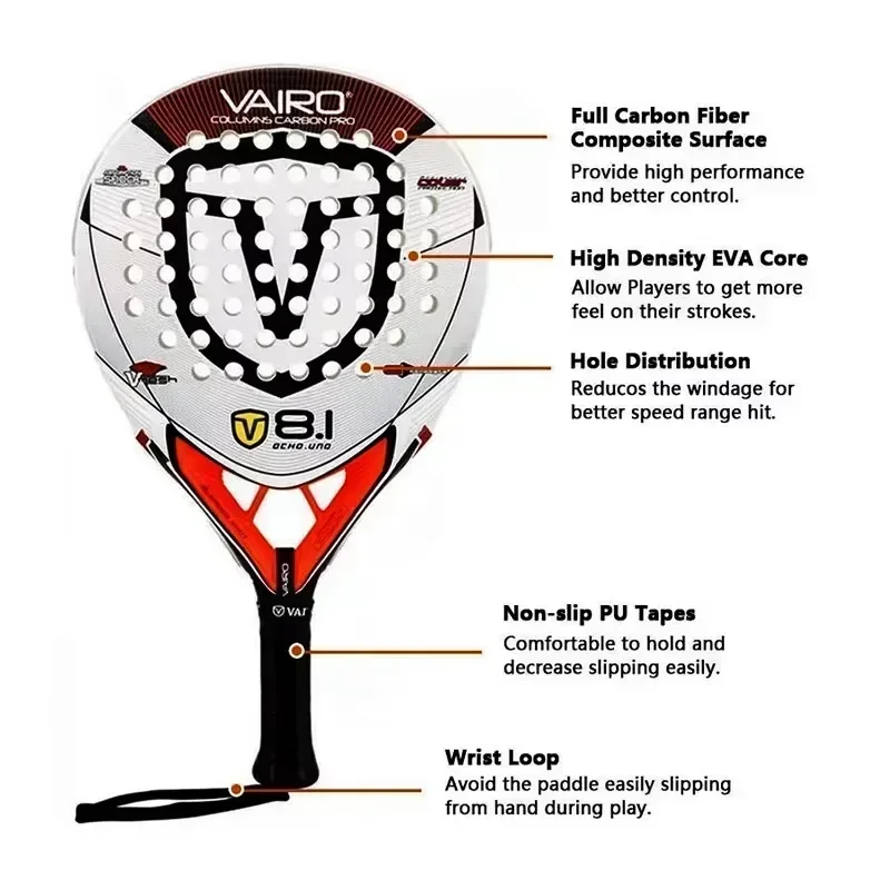 Professional Padel Tennis Racket, Soft Face, Carbon Fiber, Lightweight, Fashionable EVA Sports Equipment, High Quality, 2024