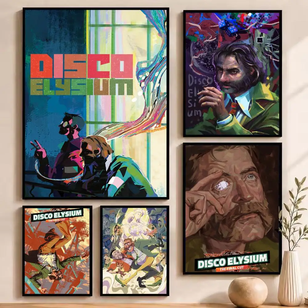 D-Disco Elysium Hot Video Game Poster Durable Painting Canvas Poster Wall Hanging Home Interior Decoration Art Mural Gift