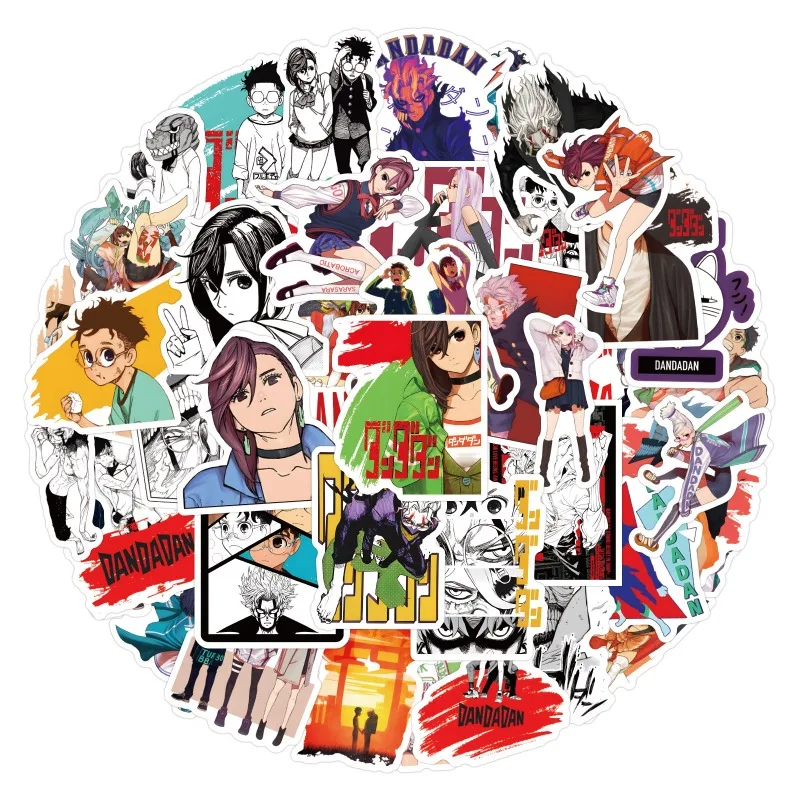55 Stück niedliche Cartoon-DANDADAN-kreative personalisierte Graffiti-dekorative Aufkleber
